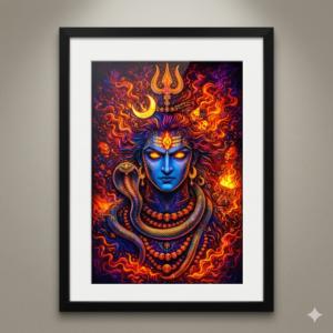 Art of Shravika – Buy Lord Shiva Framed Painting – 1 Contemporary Mahakala Canvas Print