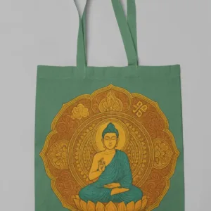 Art of Shravika – Tranquil Buddha Lotus Mandala Tote Bag