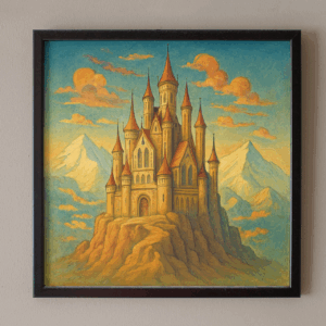 Majestic Fantasy Castle Wall Art – Framed Poster | Premium Fantasy Landscape Home Decor