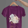 Blooming Face Art T-Shirt for Women – Floral Abstract Line Art Tee | Aesthetic Botanical Graphic Shirt
