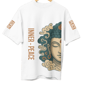 T-Shirt with Buddha Design | Soft Cotton Blend | Unisex Casual Wear Spiritual Theme