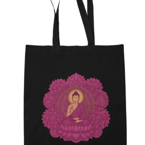 Art of Shravika Tote Bag with Buddha Meditative Design | Durable Cotton Material | Everyday Use & Gift for Yoga Lovers