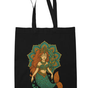 Tote-Bag with Mermaid Design | Durable Canvas Material | Reusable Grocery & Beach Bag